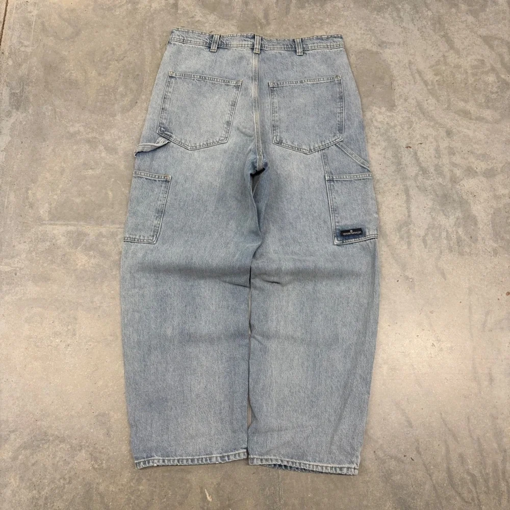 Y2K Mens BDG Urban Outfitters Carpenter Baggy Light Wash Jeans W34 L32